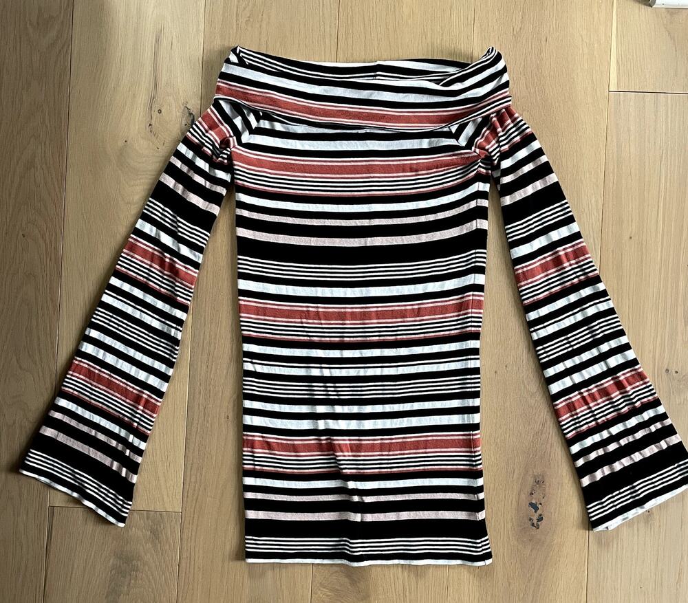 Free People Portland Off the Shoulder Striped Top - Size Large